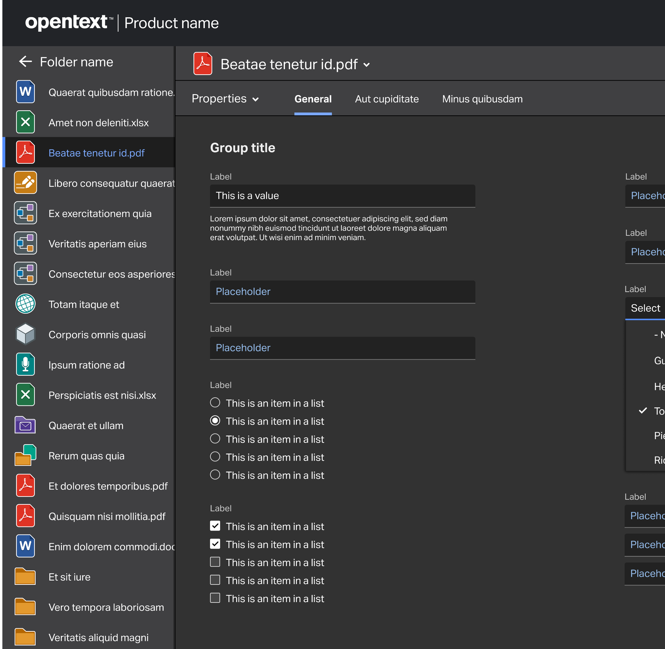 OpenText design system visual